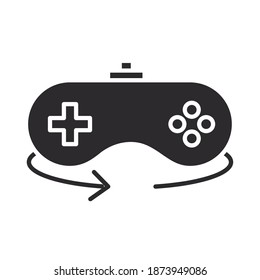 estilo de silueta de ilustración vectorial de equipos gamepad de control de realidad aumentada