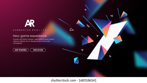 Augmented reality Creative banner. AR technology concept for web and app. Concept with Abstract background.