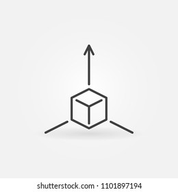 Augmented Reality cube concept minimal icon or symbol in thin line style