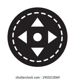 augmented reality design, control arrows icon over white background, line style, vector illustration