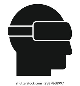 Digitaler Headset für erweiterte Realität Symbol einfache Vektorgrafik. Mann Spiel. 360 Simulation