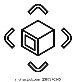 Digitale Icon-Umrandungsvektorgrafik der erweiterten Realität Spieltechnologie. Videocode
