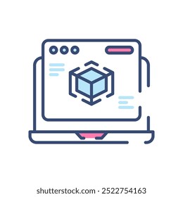 Icono de color de relleno de realidad aumentada, Ilustración vectorial