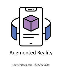 Augmented Reality Filled Outline Icon Design illustration. Smart Industries Symbol on White background EPS 10 File