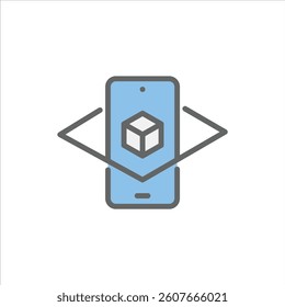 Augmented Reality filled outline icon. Augmented Reality color line illustration.