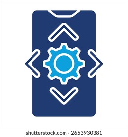 Augmented Reality Flat Blue Icon Vector Illustration