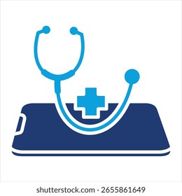 Ilustração de vetor de ícone azul plano de realidade aumentada