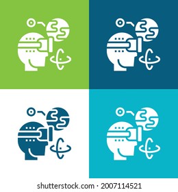 Augmented Reality Flat four color minimal icon set