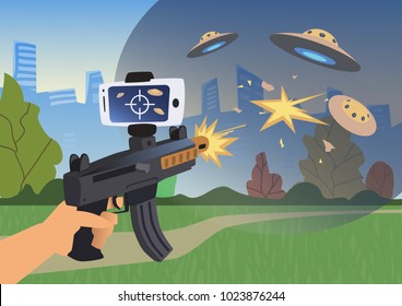 Game Gun Images Stock Photos Vectors Shutterstock - picture of robloxians with guns