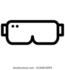 augmented reality glasses icon with black outline style
