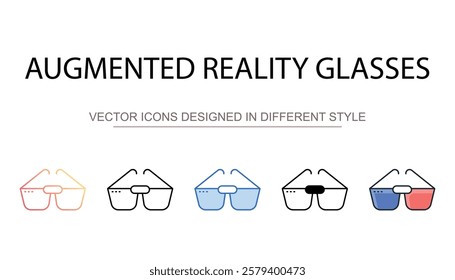 Augmented Reality Glasses icon design with white background stock illustration