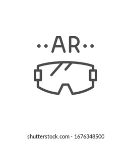 Augmented reality glasses line outline icon