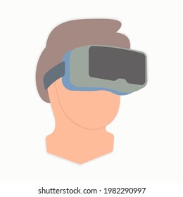 Augmented reality glasses. User wearing imaging goggles. Vector illustration 