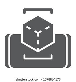 Augmented reality glyph icon, digital and game, virtual reality sign, vector graphics, a solid pattern on a white background, eps 10.