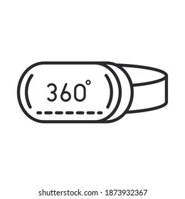 augmented reality goggles 360 degree simulation vector illustration line style