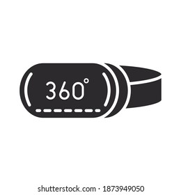 augmented reality goggles 360 degree simulation vector illustration silhouette style
