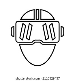 Augmented Reality, Brillen umreißen Symbol. Zeilenkunst-Vektorgrafik.