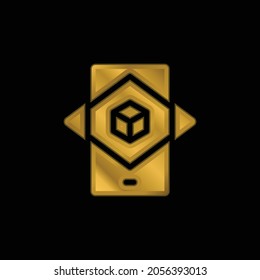 Augmented Reality Gold plattierte Metallic-Symbol oder Logo-Vektorgrafik