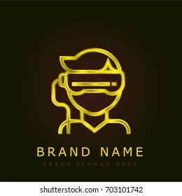 Augmented reality golden metallic logo