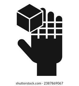 Augmented reality hand control icon simple vector. Cyber device. Information vr