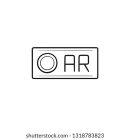 Augmented reality hand drawn outline doodle icon. AR future technology, augmented reality game concept. Vector sketch illustration for print, web, mobile and infographics on white background.