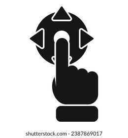Augmented reality hand touch icon simple vector. Augmented reality. Code video digital