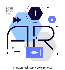 Augmented reality. High tech concept. Modern flat icon. Squared illustration. Vector file.