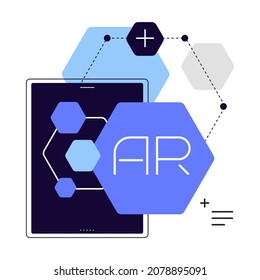 Augmented reality. High tech concept. Modern flat icon. Squared illustration. Vector file.