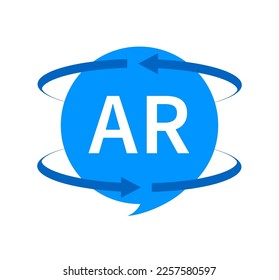 Icono de realidad aumentada. Símbolo AR. Realidad virtual.