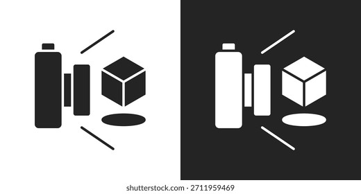 Augmented Reality Icon In Black And White Glyph Style