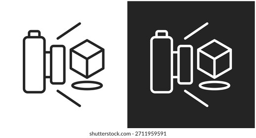 Augmented Reality Icon In Black And White Line Style