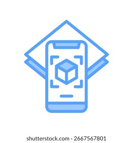 Augmented Reality Icon blue Vector Illustration