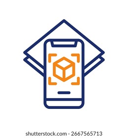 Ilustración vectorial de línea de color de icono de realidad aumentada