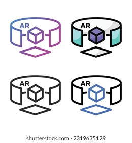 Augmented Reality icon design in four variation color