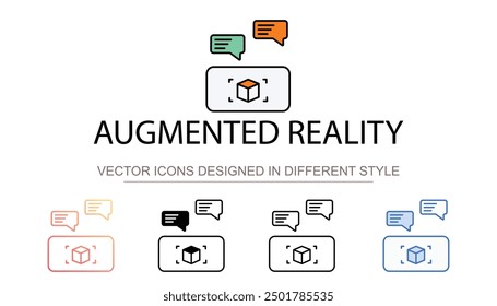 Augmented Reality icon design with white background stock illustration