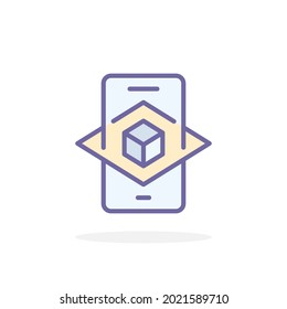 Augmented reality icon in filled outline style. For your design, logo. Vector illustration.