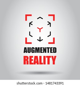 Augmented reality icon in flat style. Vr device vector illustration on isolated background. Technology business concept.