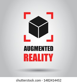 Augmented reality icon in flat style. Vr device vector illustration on isolated background. Technology business concept.