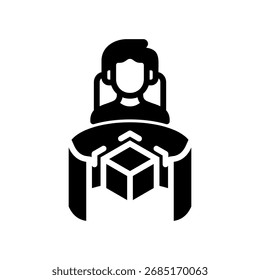Augmented Reality Icon Glyph Vector Illustration