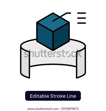 Augmented Reality Icon for Interactive Digital Experience. Filled line icon