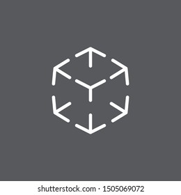 Augmented reality icon isolated on dark background. Virtual reality symbol modern, simple, vector, icon for website design, mobile app, ui. Vector Illustration