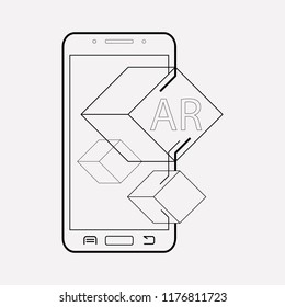 Augmented reality icon line element. Vector illustration of augmented reality icon line isolated on clean background for your web mobile app logo design.