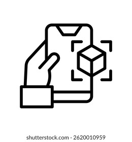 Augmented Reality Icon Line Vector Illustration