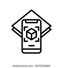 Ilustração de vetor de linha de ícone de realidade aumentada