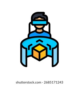 Augmented Reality Icon Lineal Color Vector Illustration