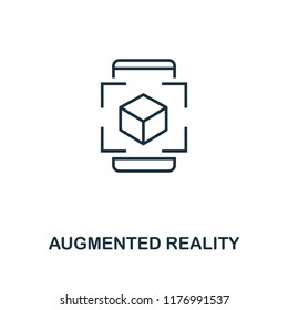 Icono de Realidad Aumentada. Diseño monocromo de la colección de dispositivos visuales. UI. Pixel perfecto pictograma de realidad aumentada icono. Diseño web, aplicaciones, software, uso de impresión.