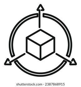 Augmented reality icon outline vector. Cyber digital. Vr device