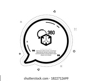 Augmented reality icon. Quote speech bubble. VR simulation sign. 3d cube symbol. Quotation marks. Classic augmented reality icon. Vector