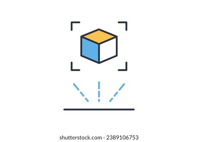 icono de realidad aumentada. icono relacionado con 3d, inteligencia artificial. estilo de icono de línea plana. diseño de vector simple editable