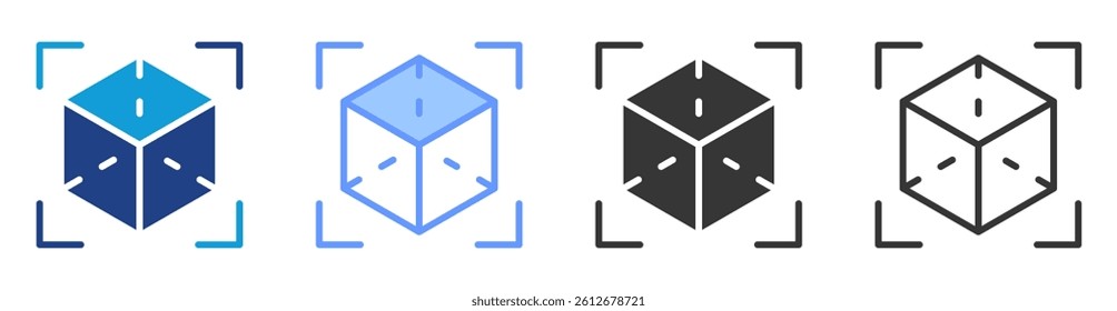 Augmented reality icon set multiple style collection